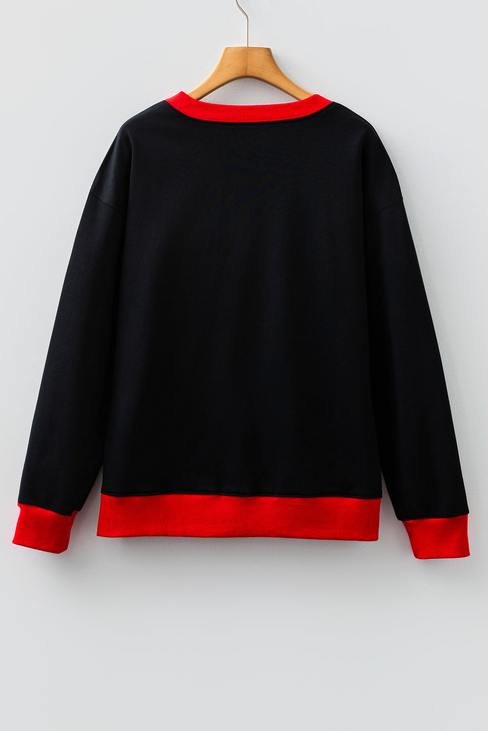 GAME DAY Letter Graphic Varsity Striped Detail Baggy Sweatshirt