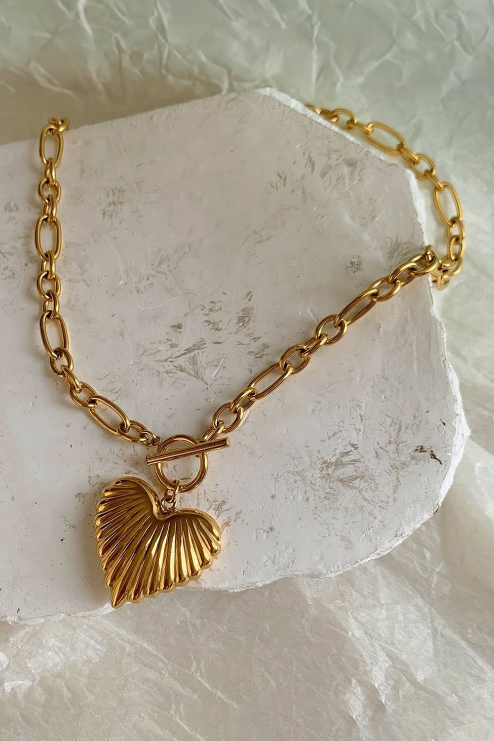 Plated Chunky Heart Bohemian Necklace