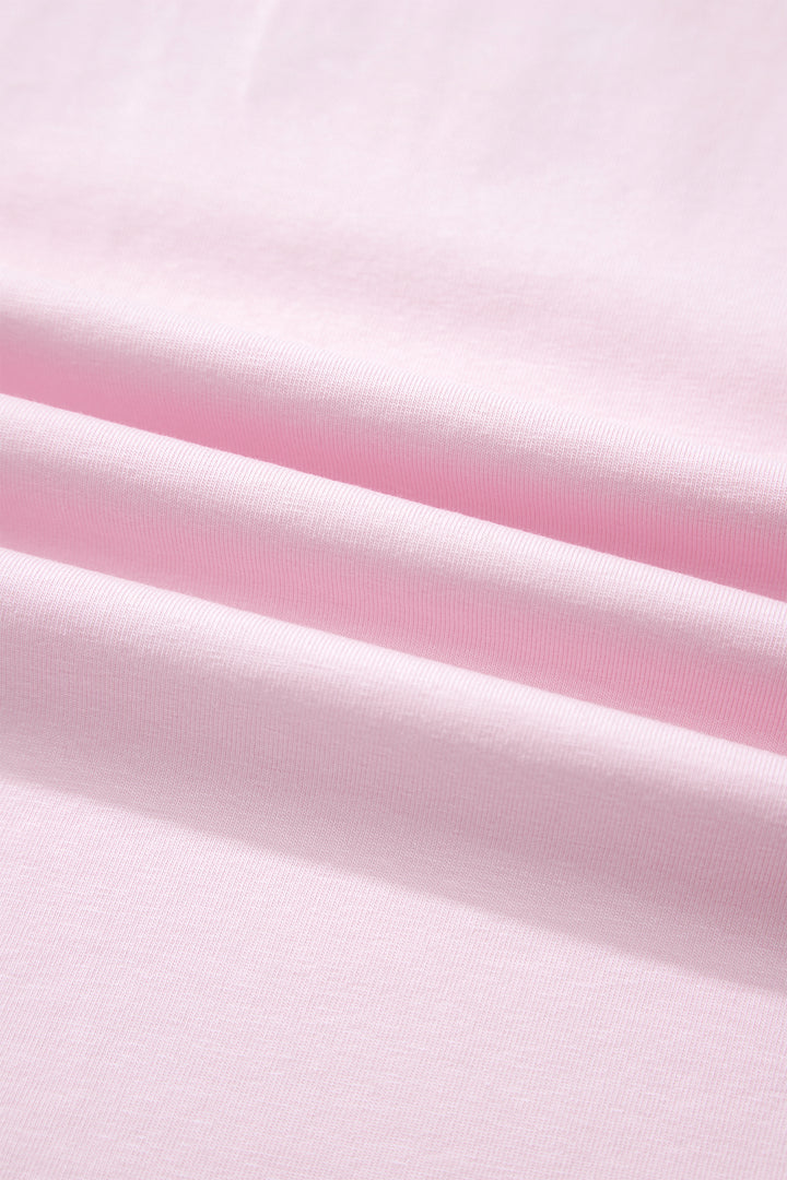 Pink PRAY Sequin Leopard Multiple Patched Graphic Tee
