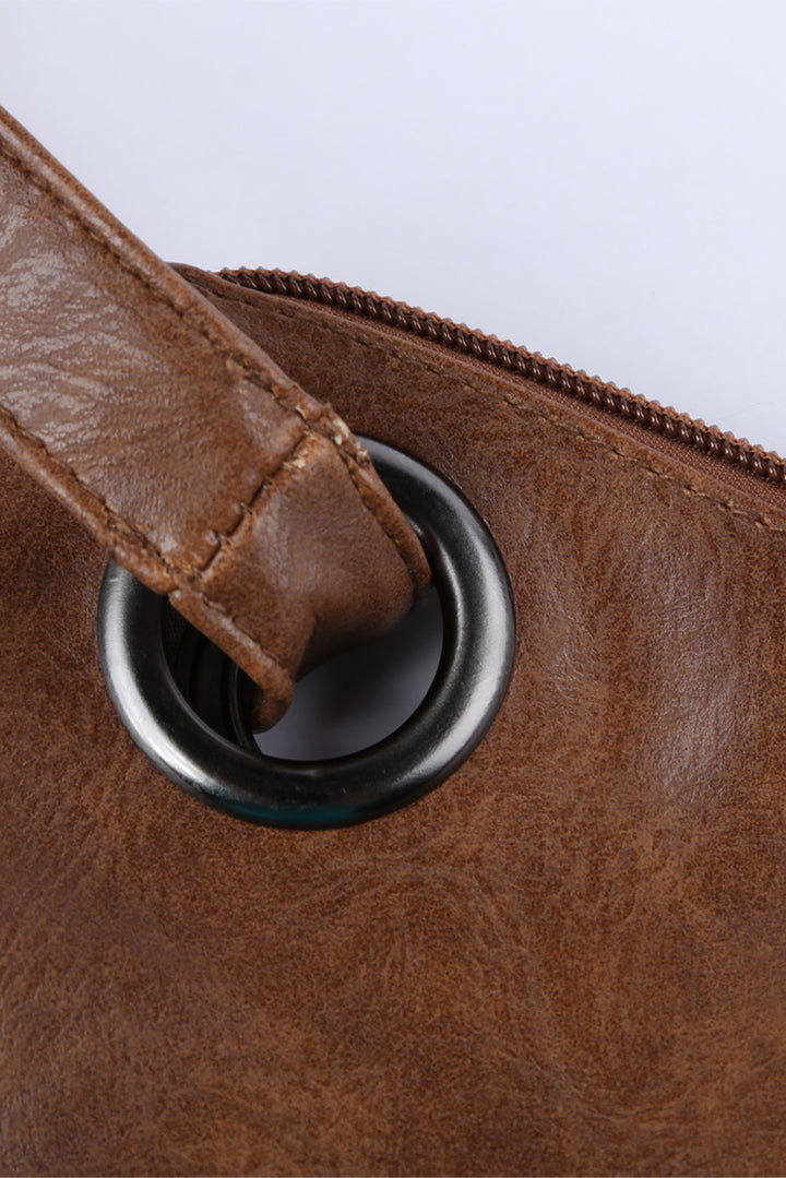Vintage Leather Oversized Clutch Bag