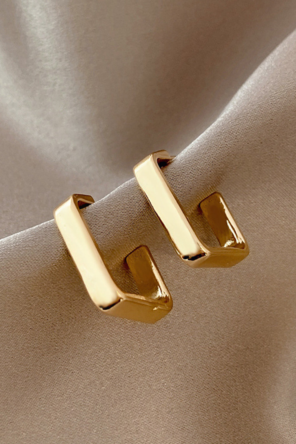 Square Hook Plated Alloy Stud Earrings