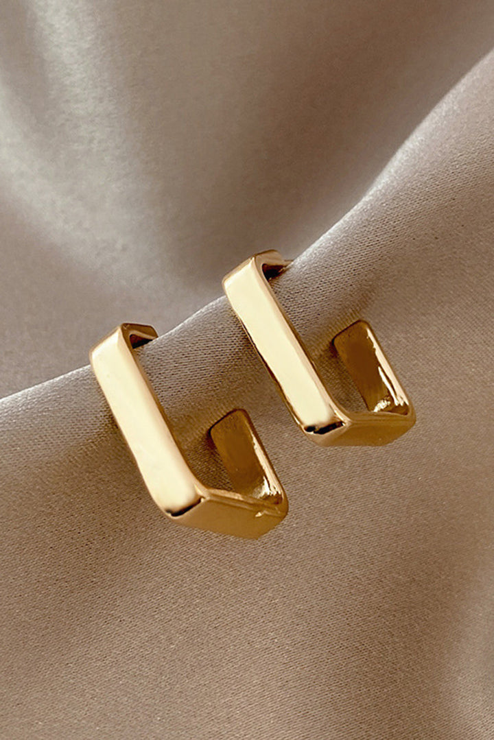 Square Hook Plated Alloy Stud Earrings