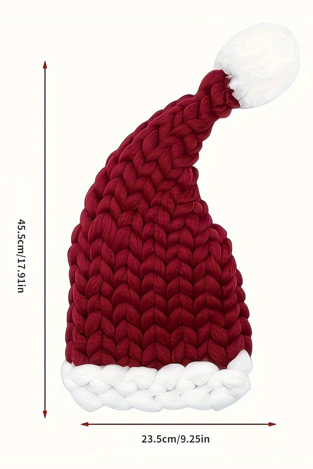 Color Block Pom Pom Decor Chunky Knitted Christmas Hat