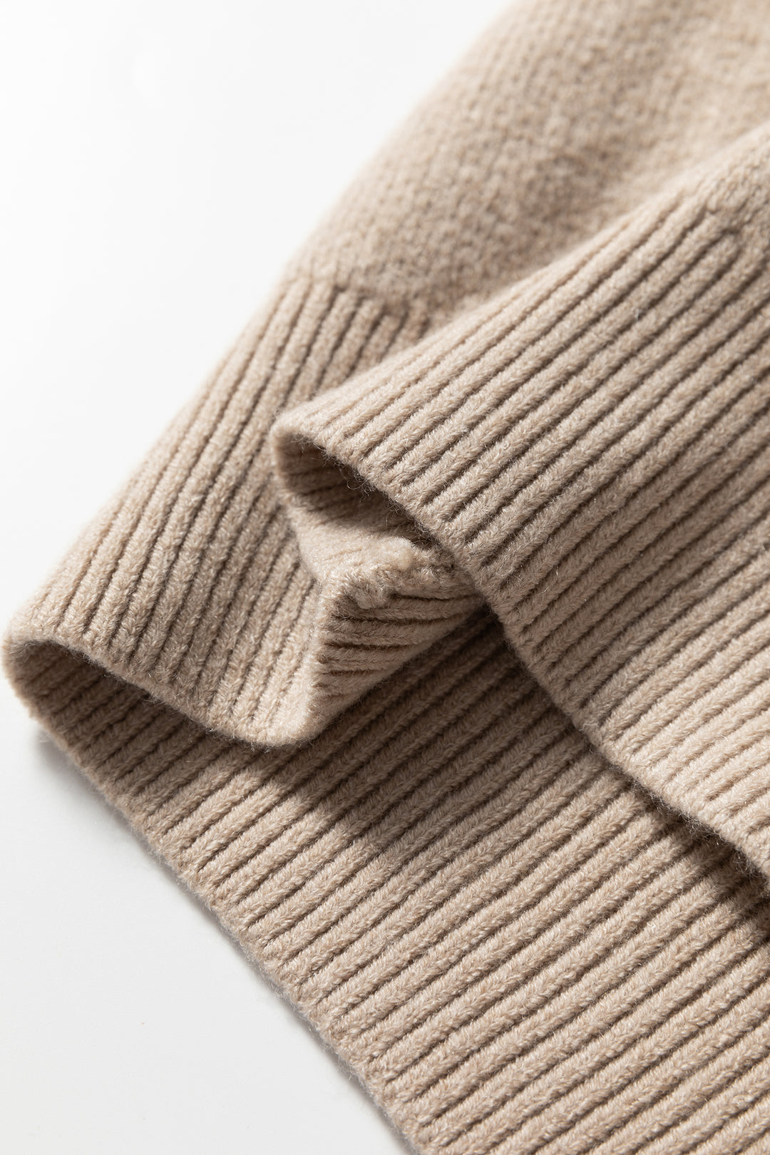 Khaki Leopard Striped Detail Drop Shoulder Sweater