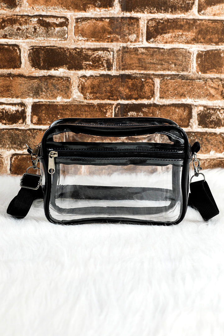 Multi-Pocket Contrast Edge Detachable Strap Clear Shoulder Bag
