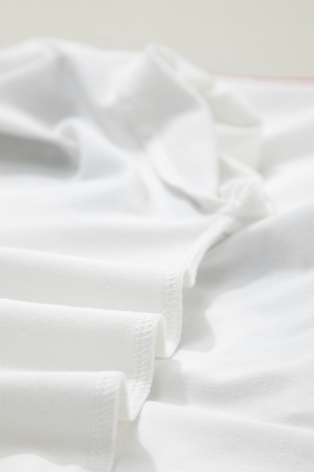 White USA Letter Printed Varsity Striped Sleeve Round Neck Tee