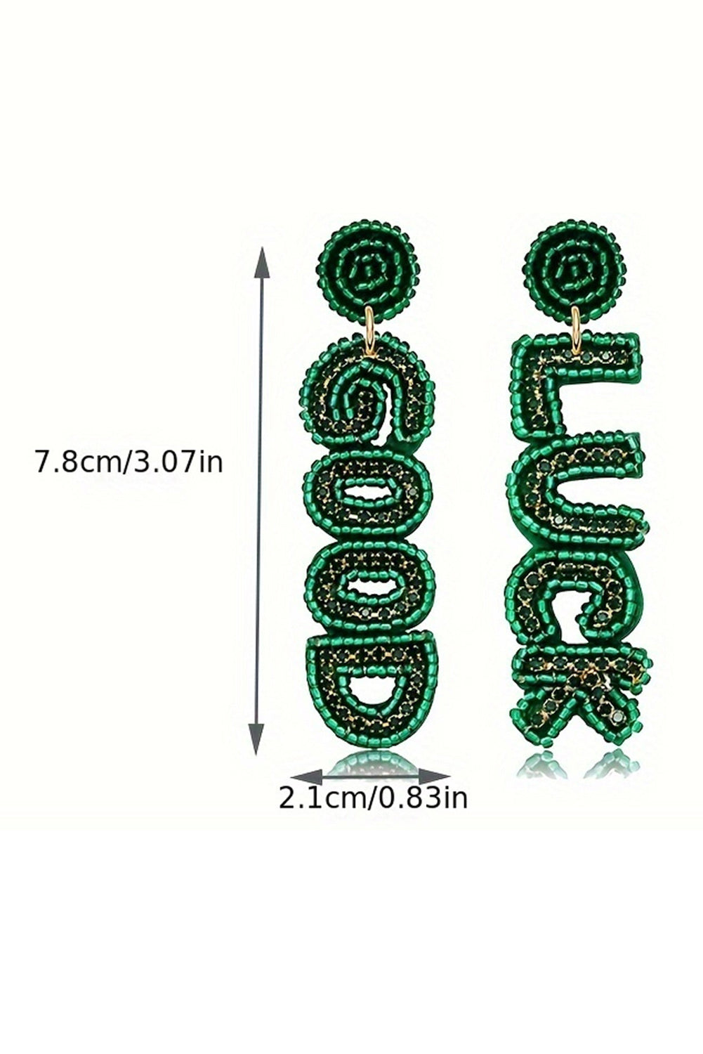Boucles d'oreilles pendantes en perles de riz GOOD LUCK