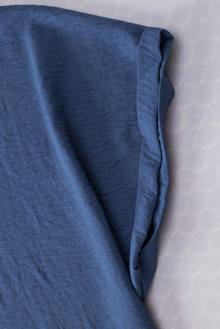 Sail Blue Notched Neck Batwing Sleeve Lightweight Blouse