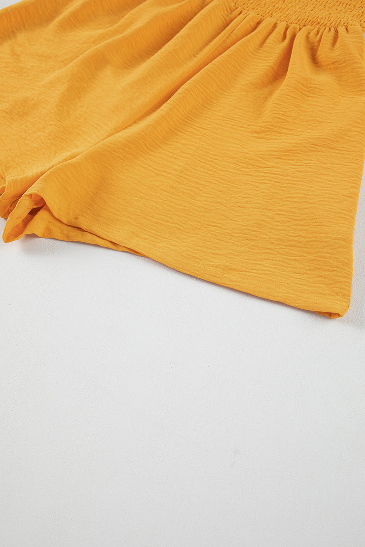 Ginger Casual Pocketed Smocked Sleeveless Romper