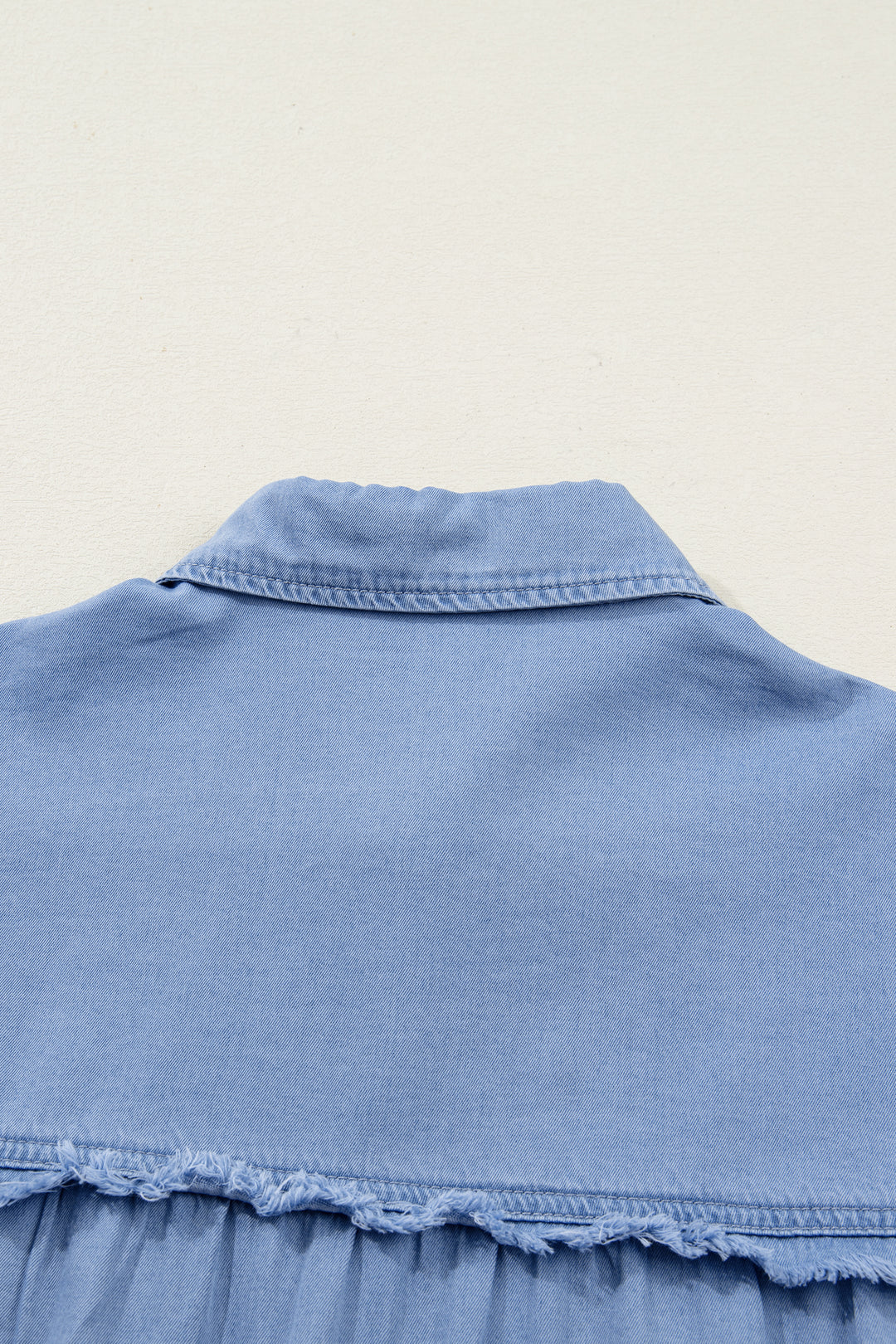 Washed Drop Shoulder Bracelet Sleeve Chambray Shirt