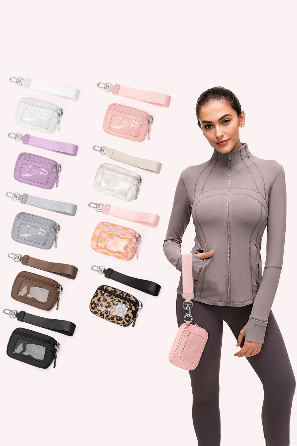Transparent ID Window Coin Storage Wrist Bag
