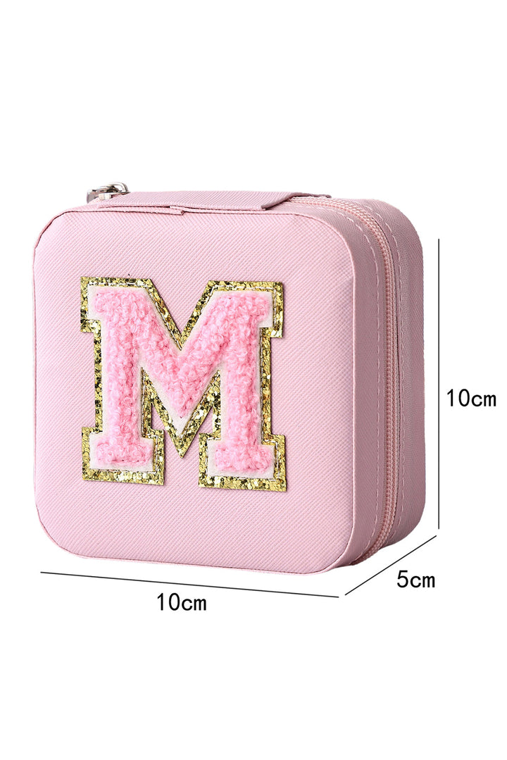Initial M Chenille Square Jewelry Box