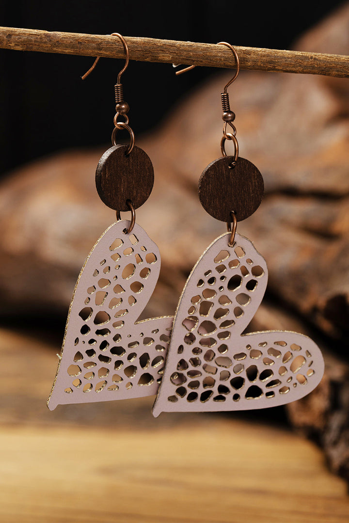 Boucles d'oreilles pendantes en forme de cœur creux pour la Saint-Valentin