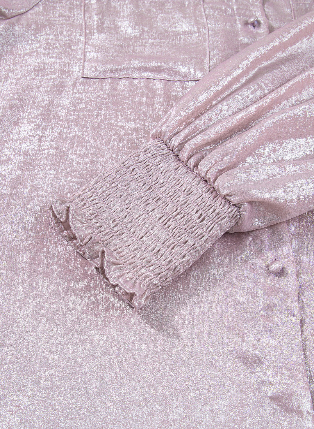 New Delicacy Long Sleeve Button Front Ruffle Cuffs Back Paneling Shirt