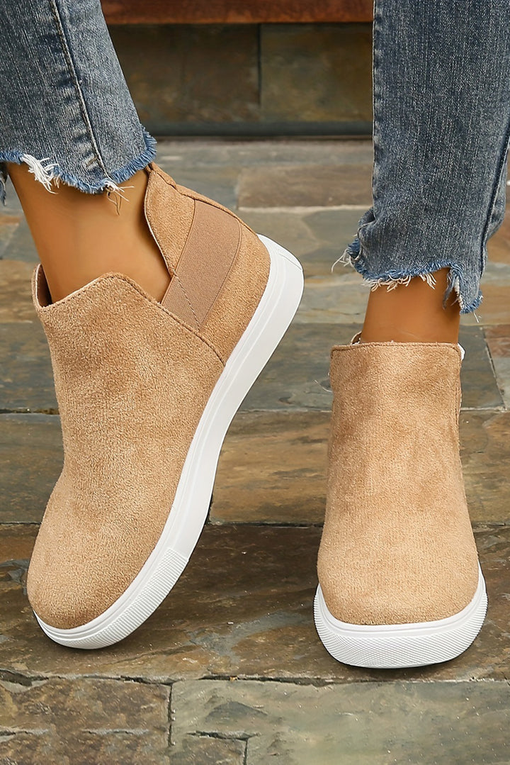 Suede Slip-on Casual Boots