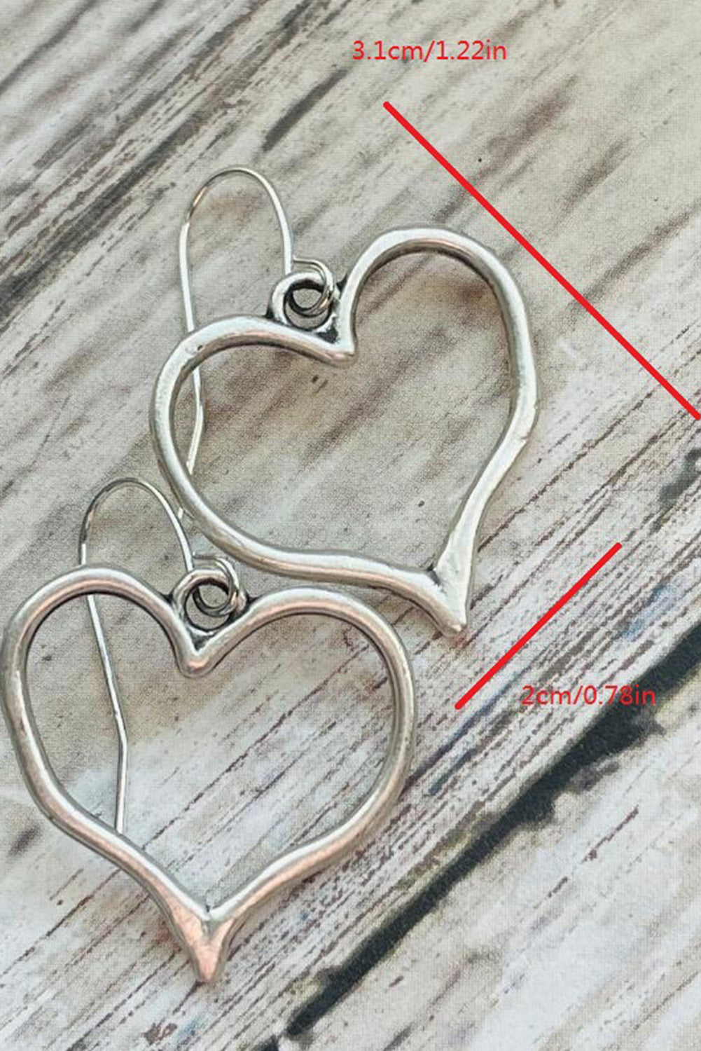 Boucles d'oreilles pendantes à crochet en forme de cœur
