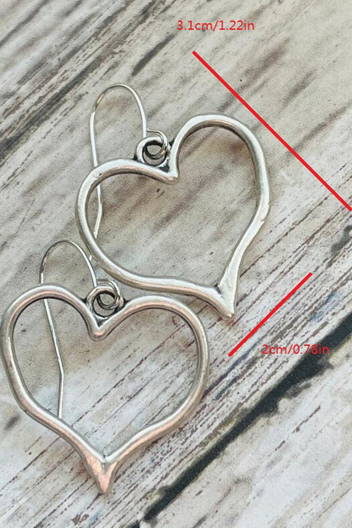 Boucles d'oreilles pendantes à crochet en forme de cœur