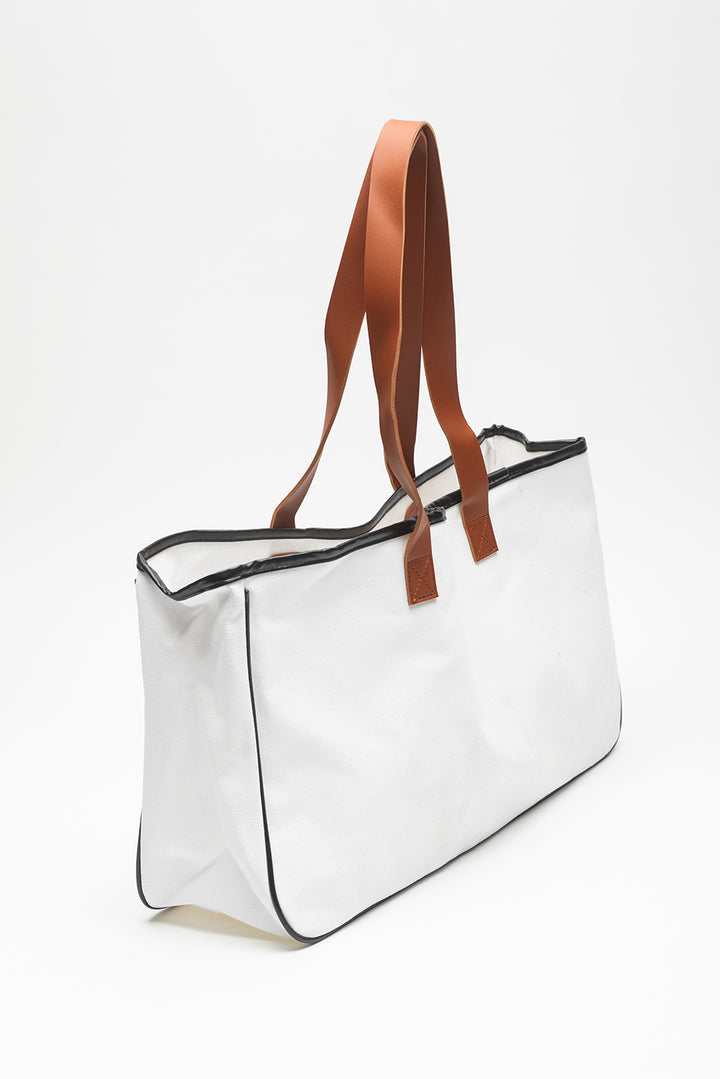 Große Canvas-Tragetasche mit „BEACH PLEASE“-Aufdruck
