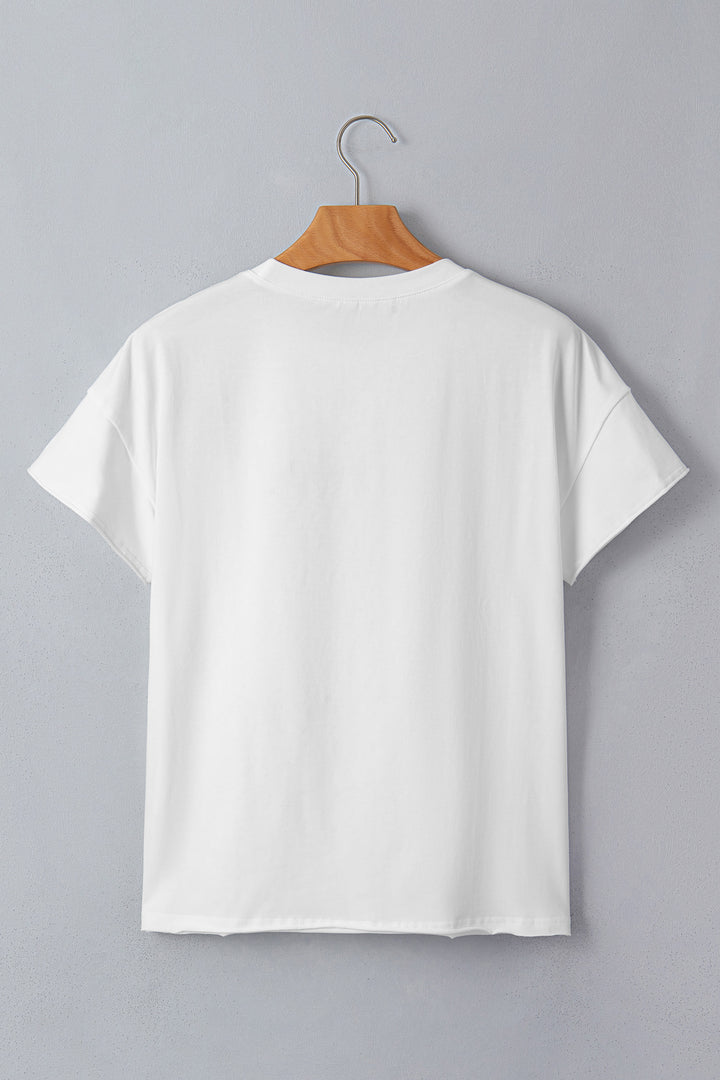 White Western Fashion Embroidered Casual Tee