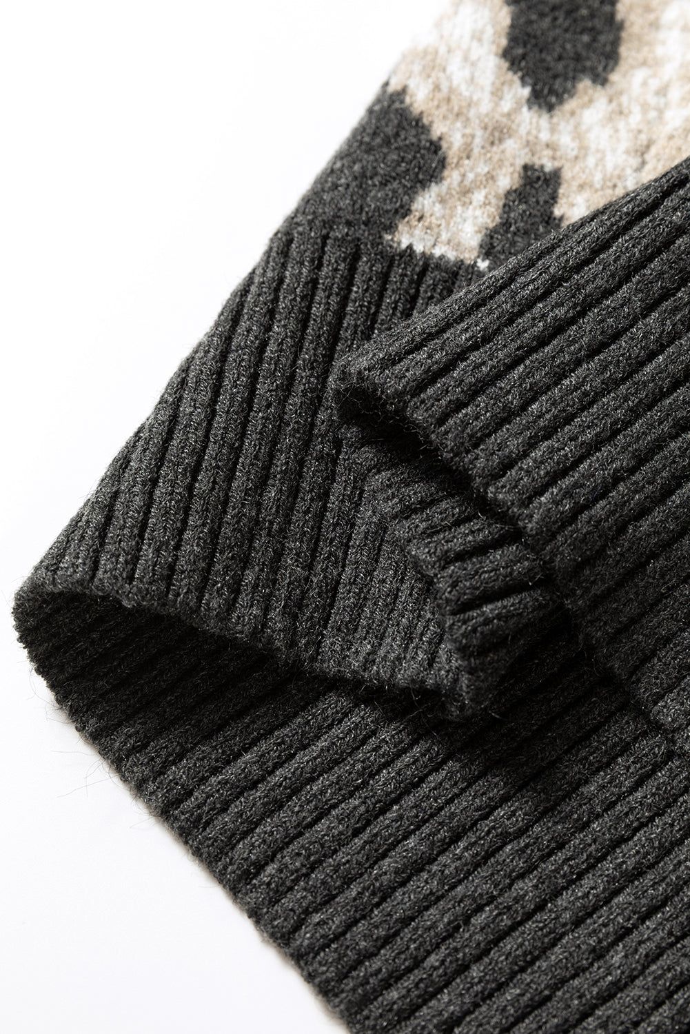 Leopard Drop Shoulder Baggy Sweater