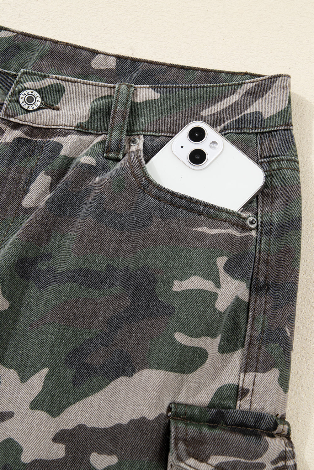Green Camo Cargo Wide Leg Pants