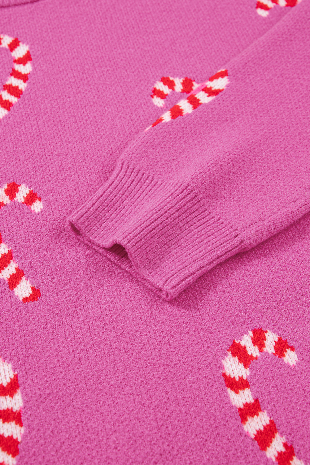 Christmas Candy Cane Holiday Drop Shoulder Sweater