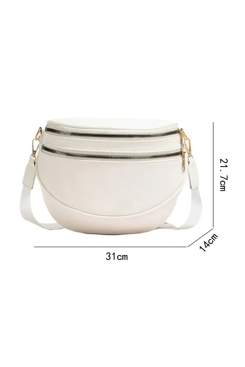 Double Zip Faux Leather Crossbody Bag