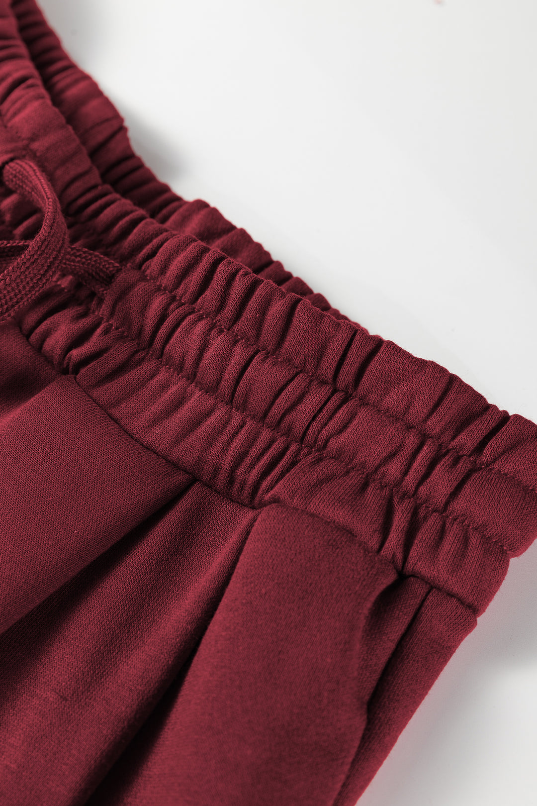 Burgundy Varsity Striped Long Sleeve Pullover Drawstring Sweatpants Set