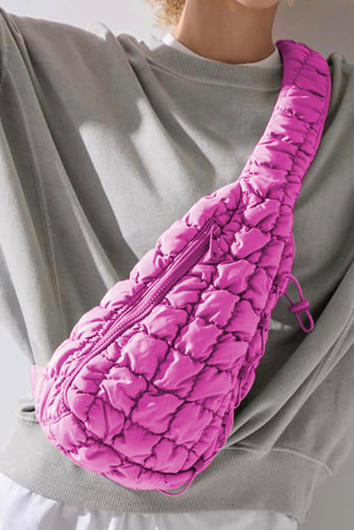Marshmallow Quilted Drawstring Decor Sling Bag