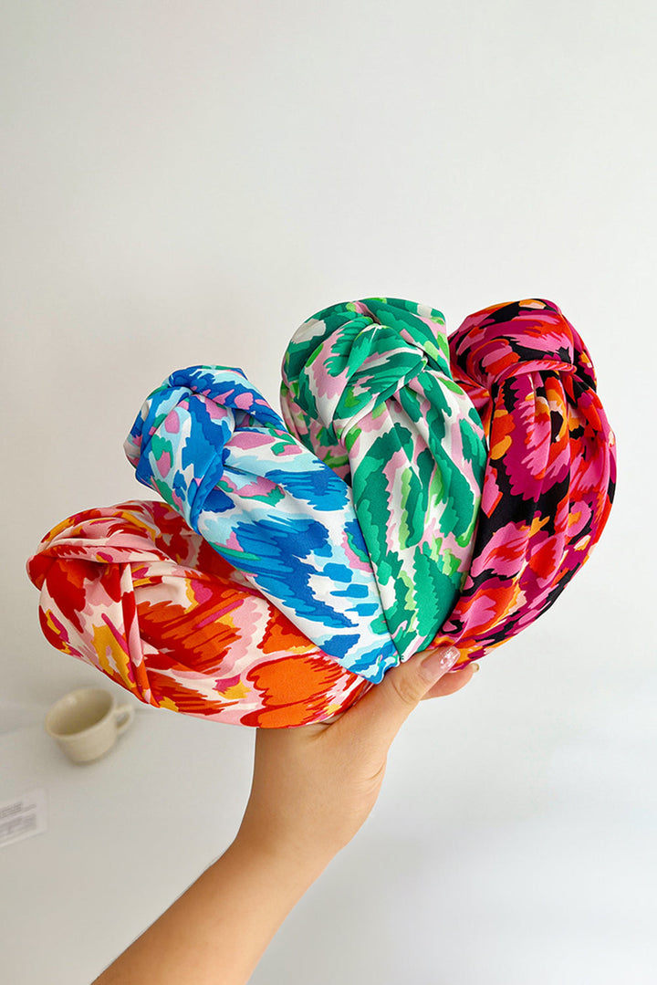 Bandeau à cheveux torsadé imprimé bohème pour les vacances