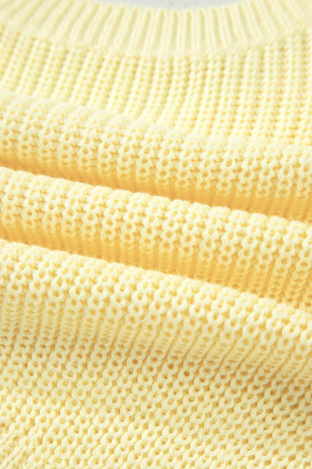 Yellow Cream Solid Color Cropped Knit Knot Back Cutout Sweater Tank
