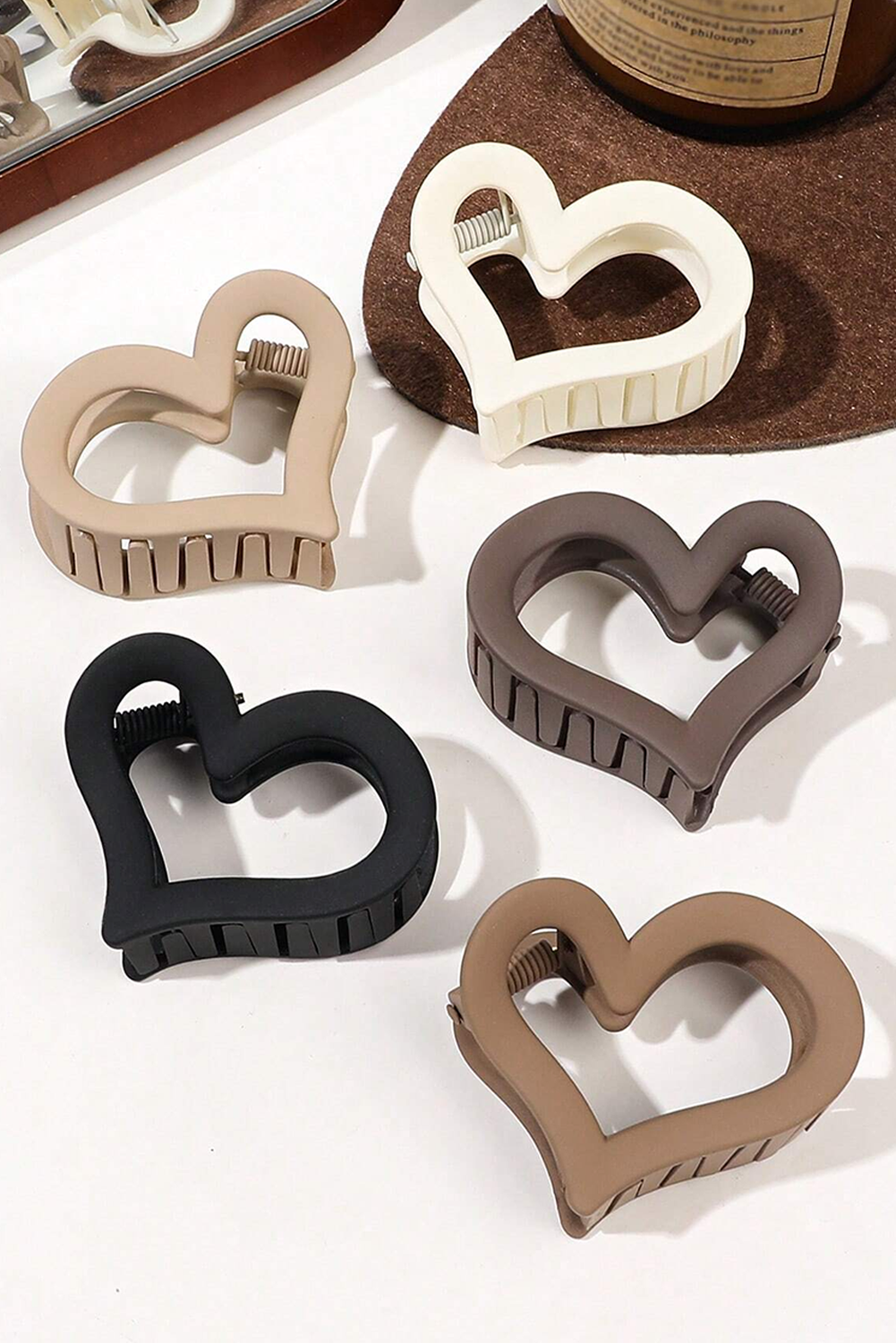 Cutout Heart Shape Frosted Small Hair Clip