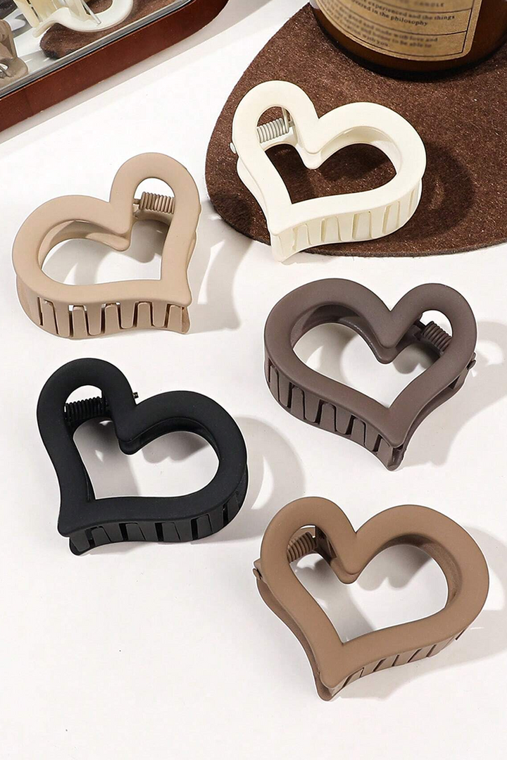 Cutout Heart Shape Frosted Small Hair Clip