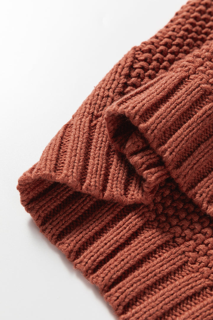 Chunky Fit Slouchy Textured Knit Sweater