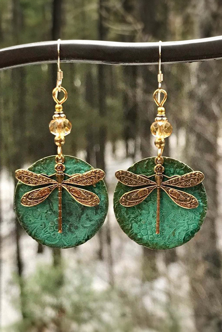 Retro Dragonfly Hook Drop Earrings