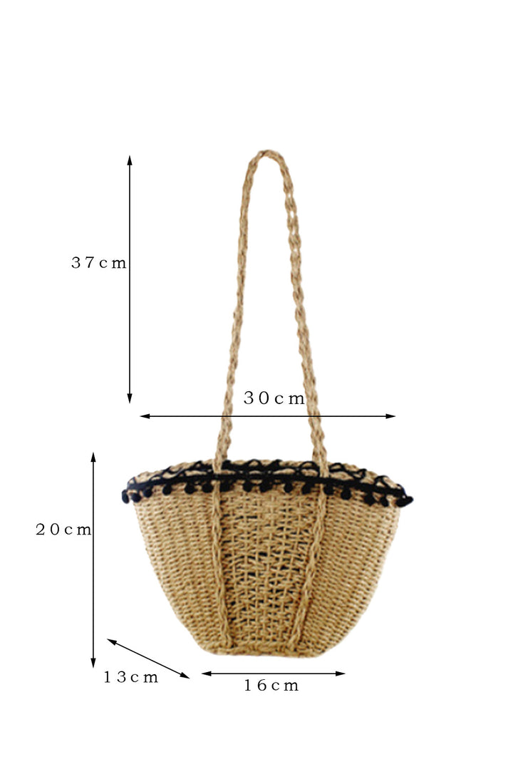 Sac à bandoulière simple en rotin 