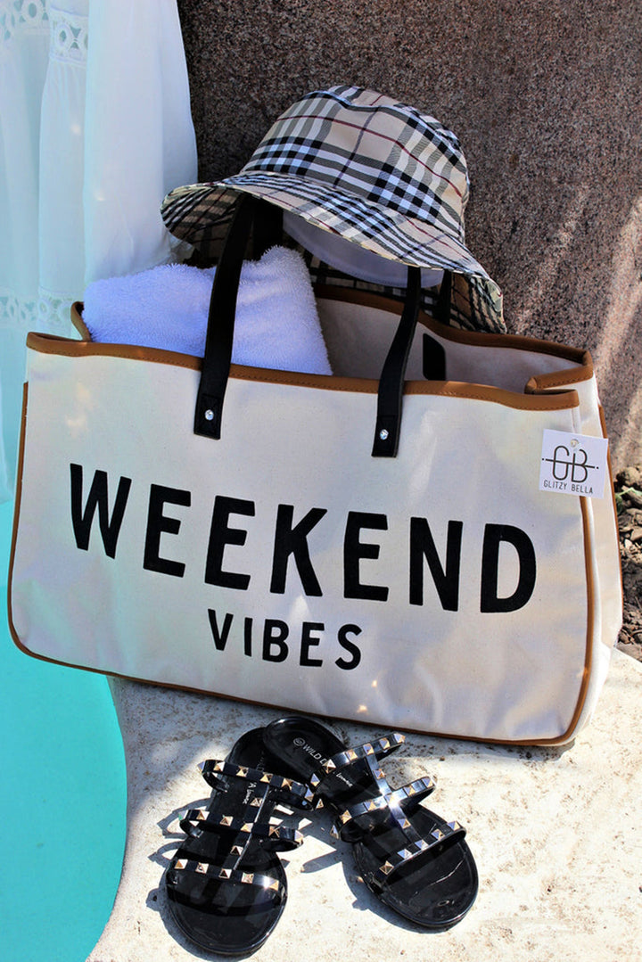 Sac fourre-tout en toile WEEKEND VIBES