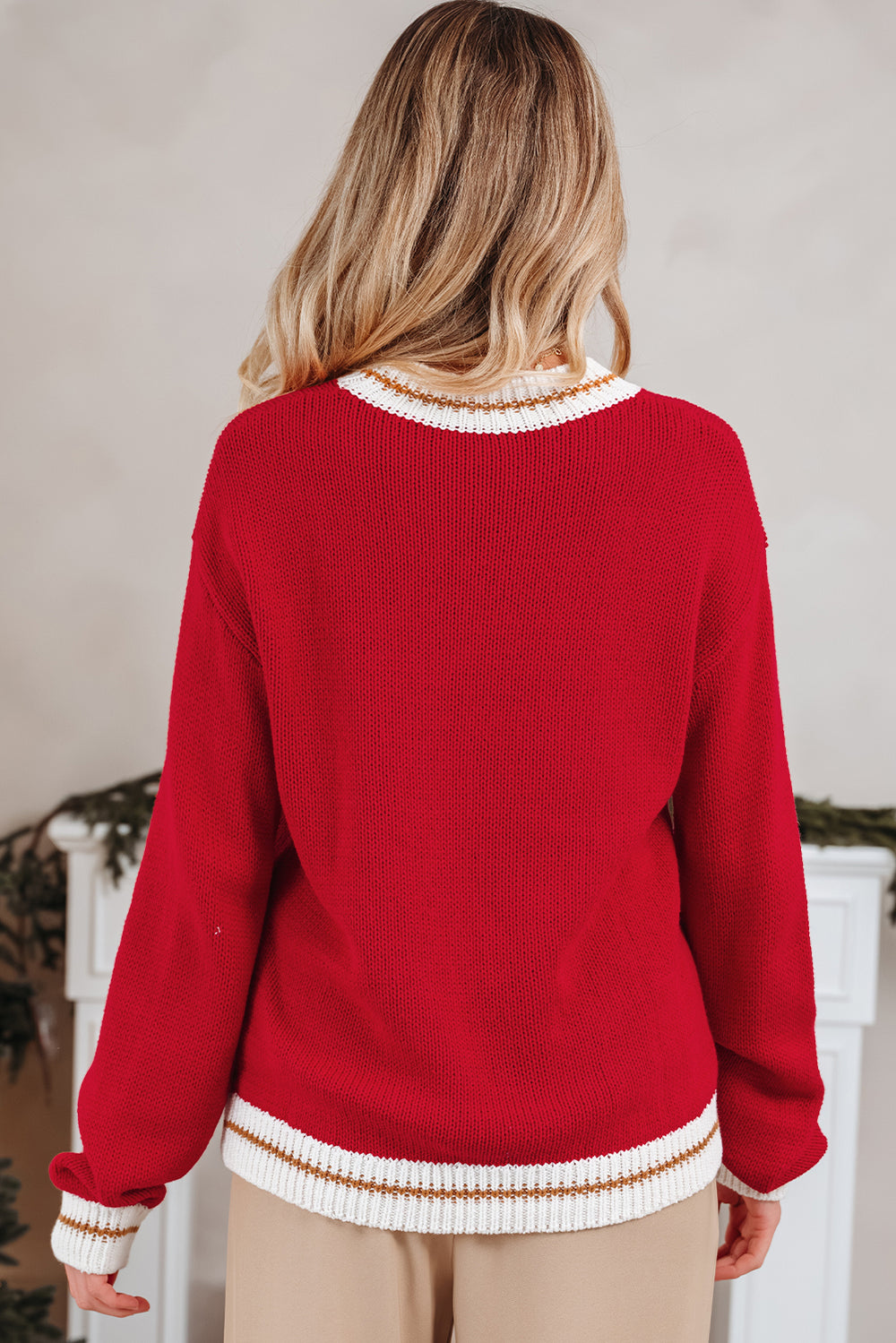 MERRY Color Block Edge Drop Shoulder Cozy Sweater