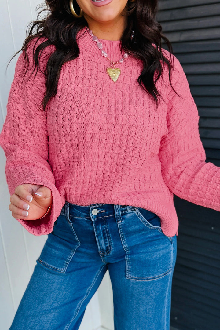 Peach Blossom Long Sleeve Knit Regular Fit Sweater
