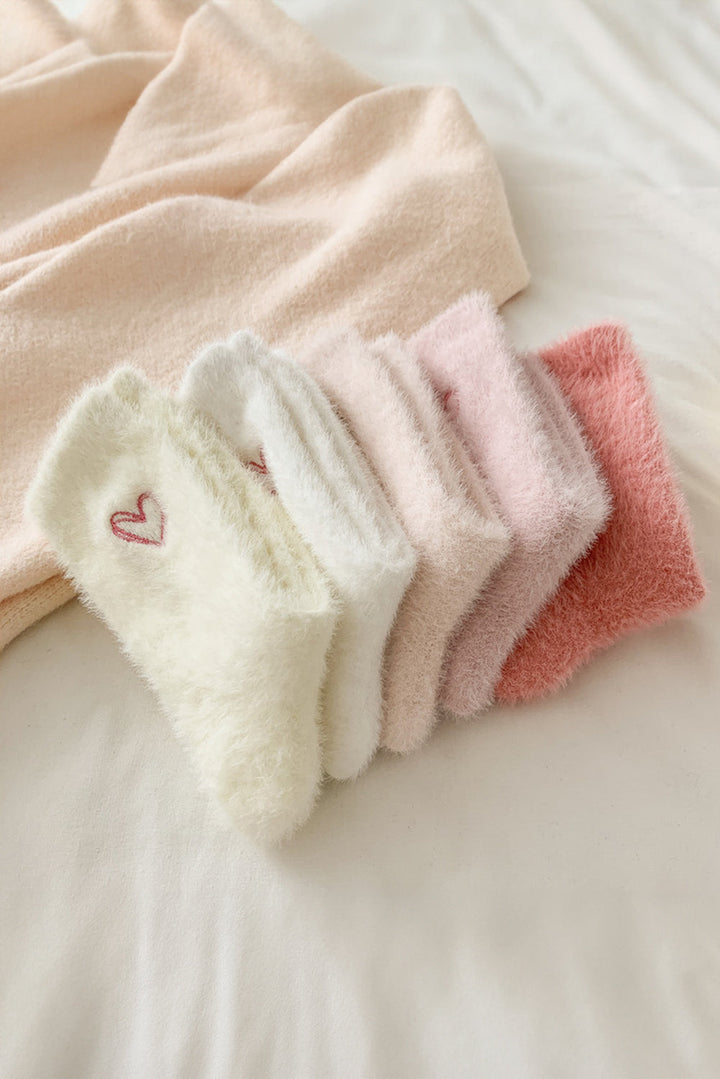 Weiche, dicke Crew-Socken mit Herzstickerei