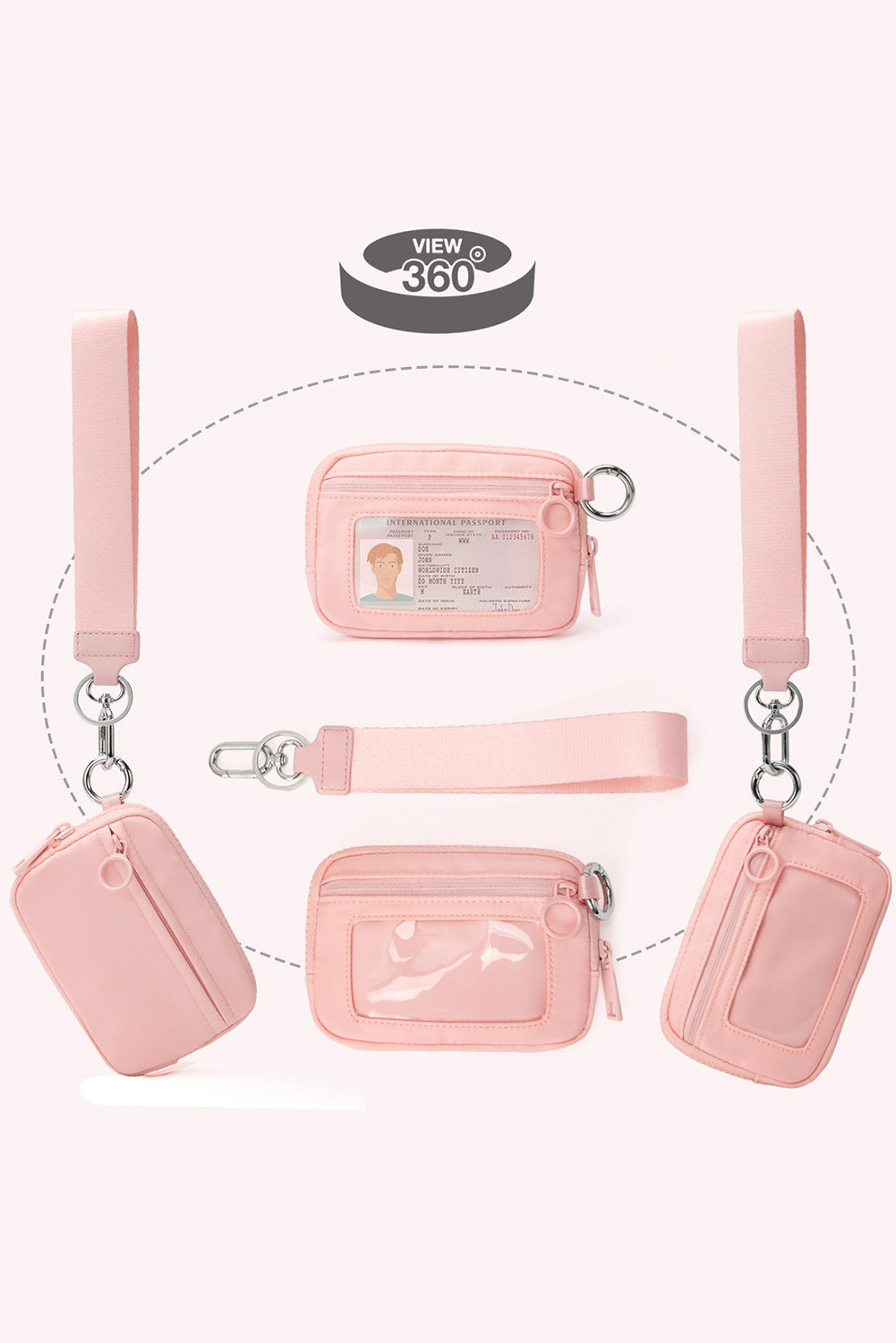 Transparent ID Window Coin Storage Wrist Bag