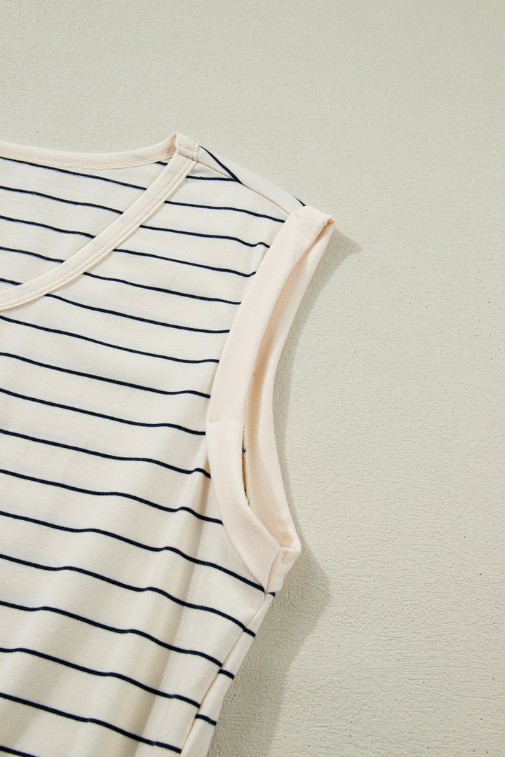 Drawstring Tunic Tank Mini Dress with Pockets