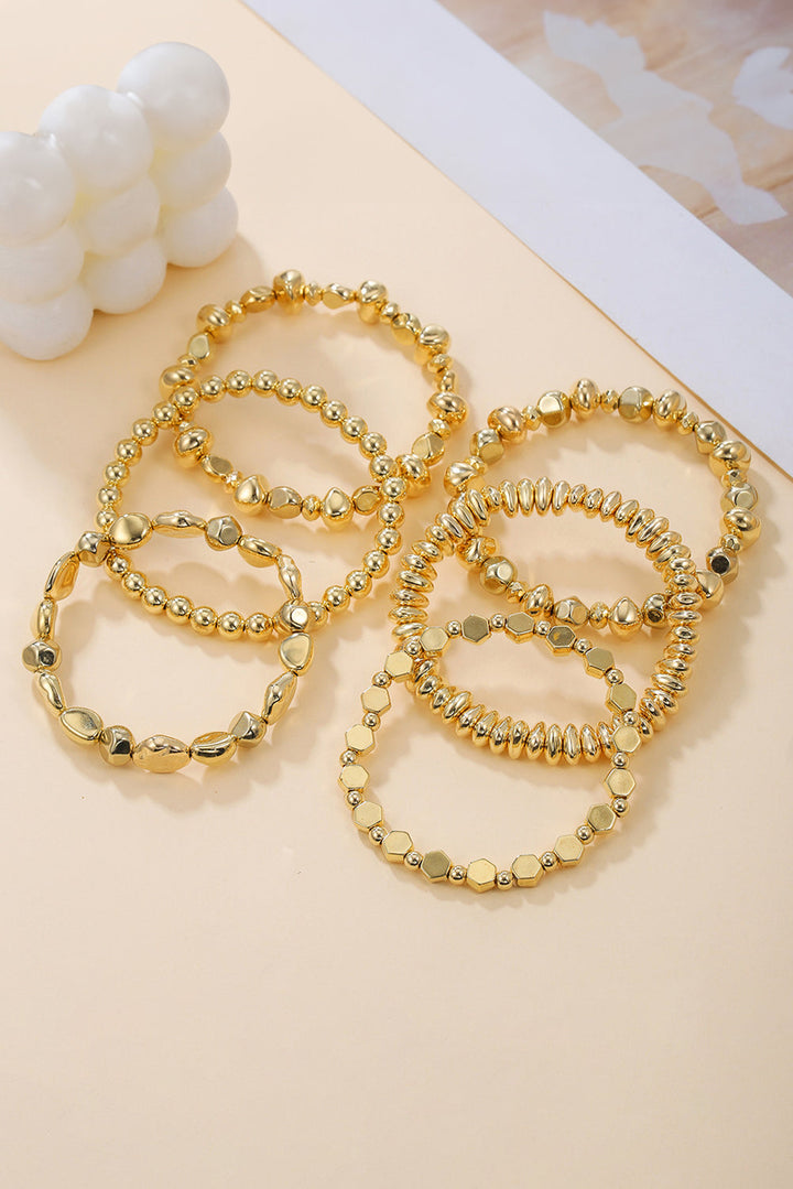 Alloy Plated 6pcs Irregular Beading Bracelet