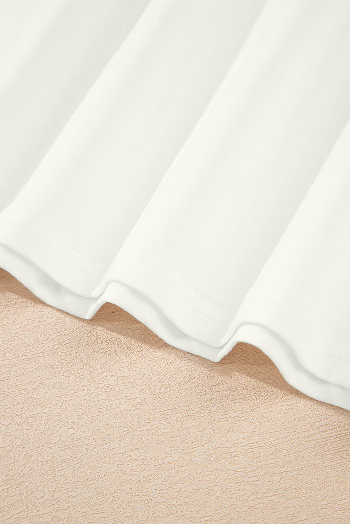 White Tulle Ruffle Sleeve Blouse