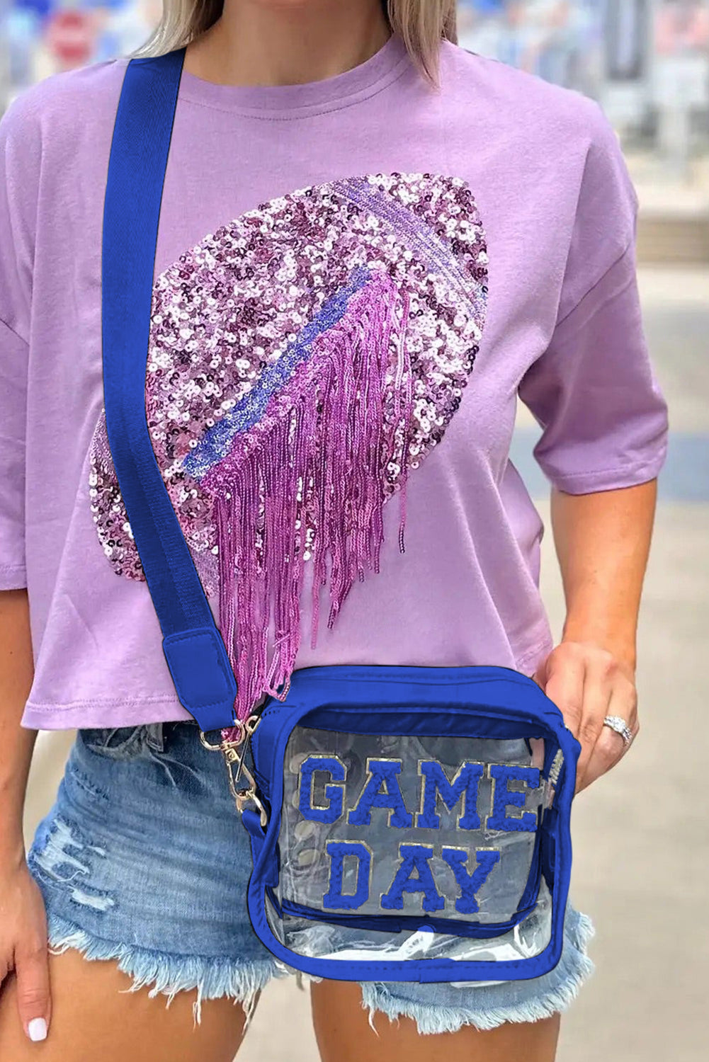 Sac à bandoulière transparent GAME DAY Rugby Football