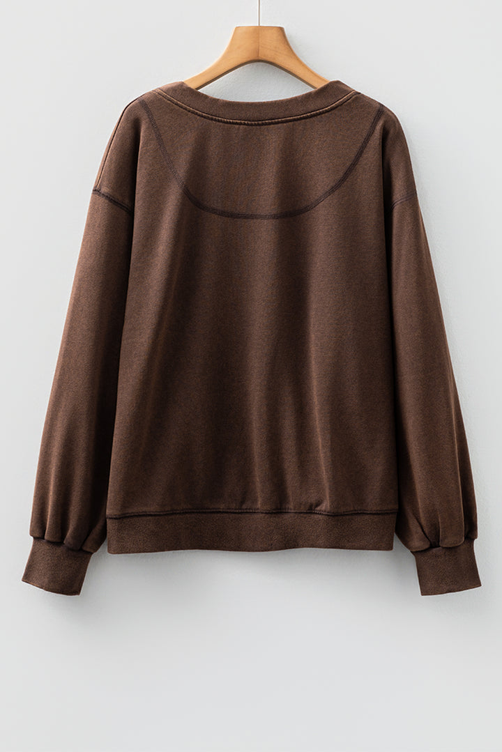 Button Front V Neck Casual Cardigan