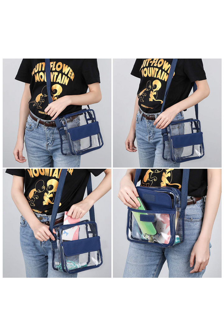 PVC Patchwork Adjustable Strap Square Crossbody Bag
