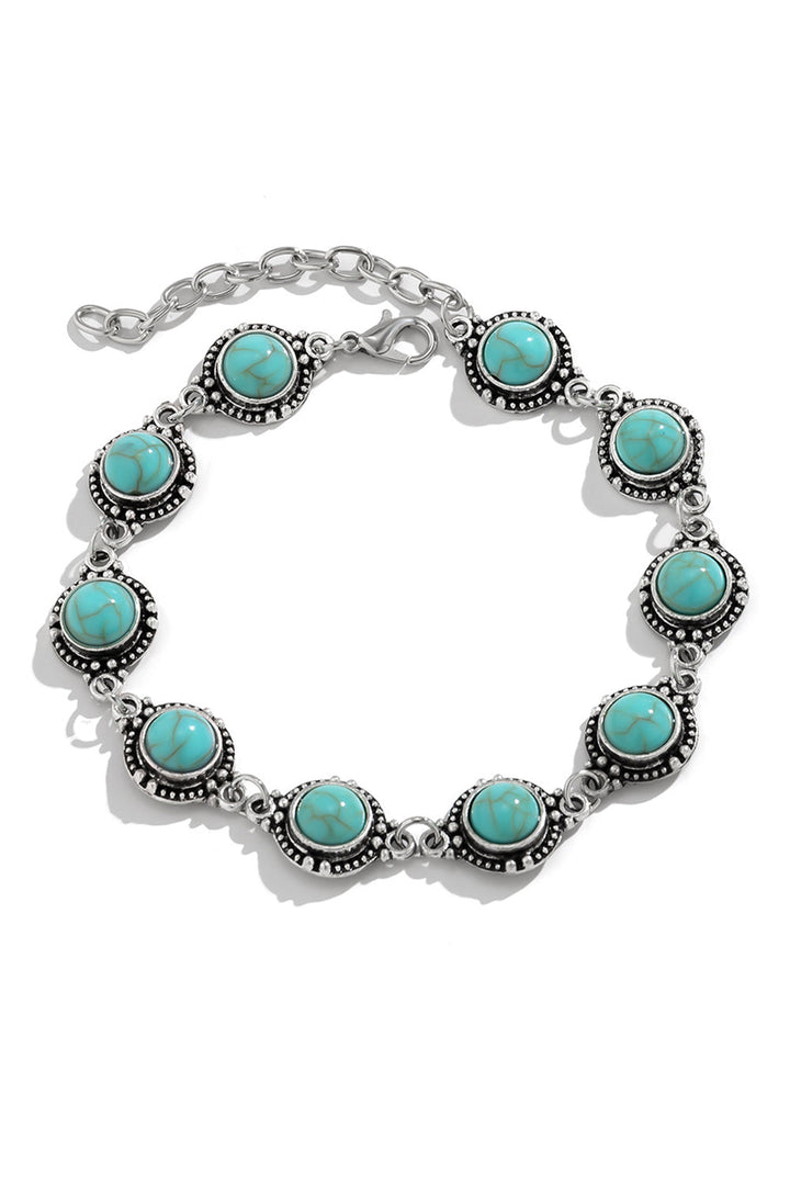 Bracelet de cheville en turquoise naturelle de Bohême