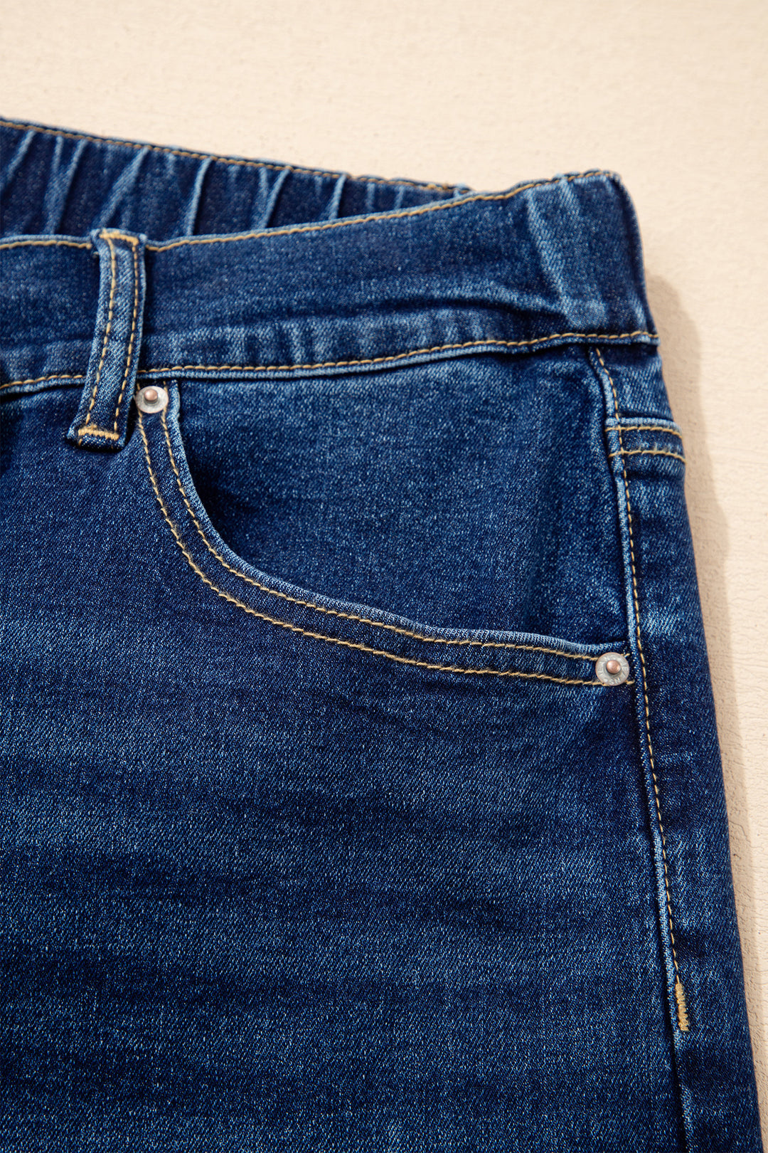 Blue Acid Wash Contrast Lace-up Plus Size Jeans