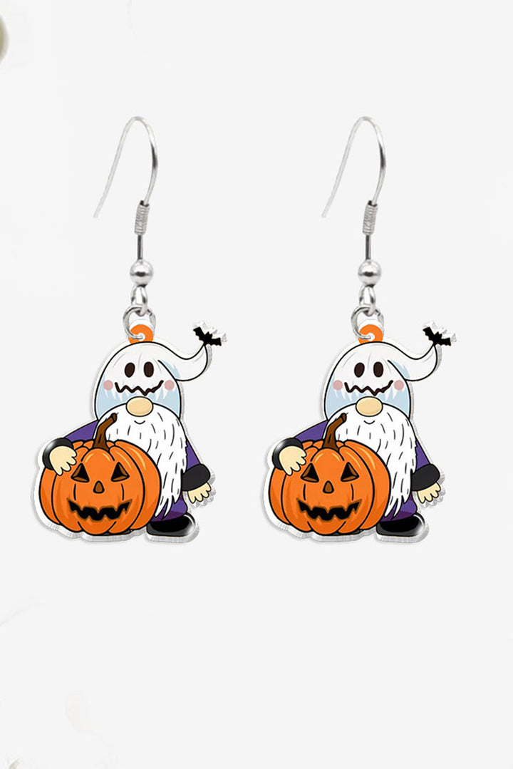 Dwarf Pumpkin Face Halloween Hook Earrings